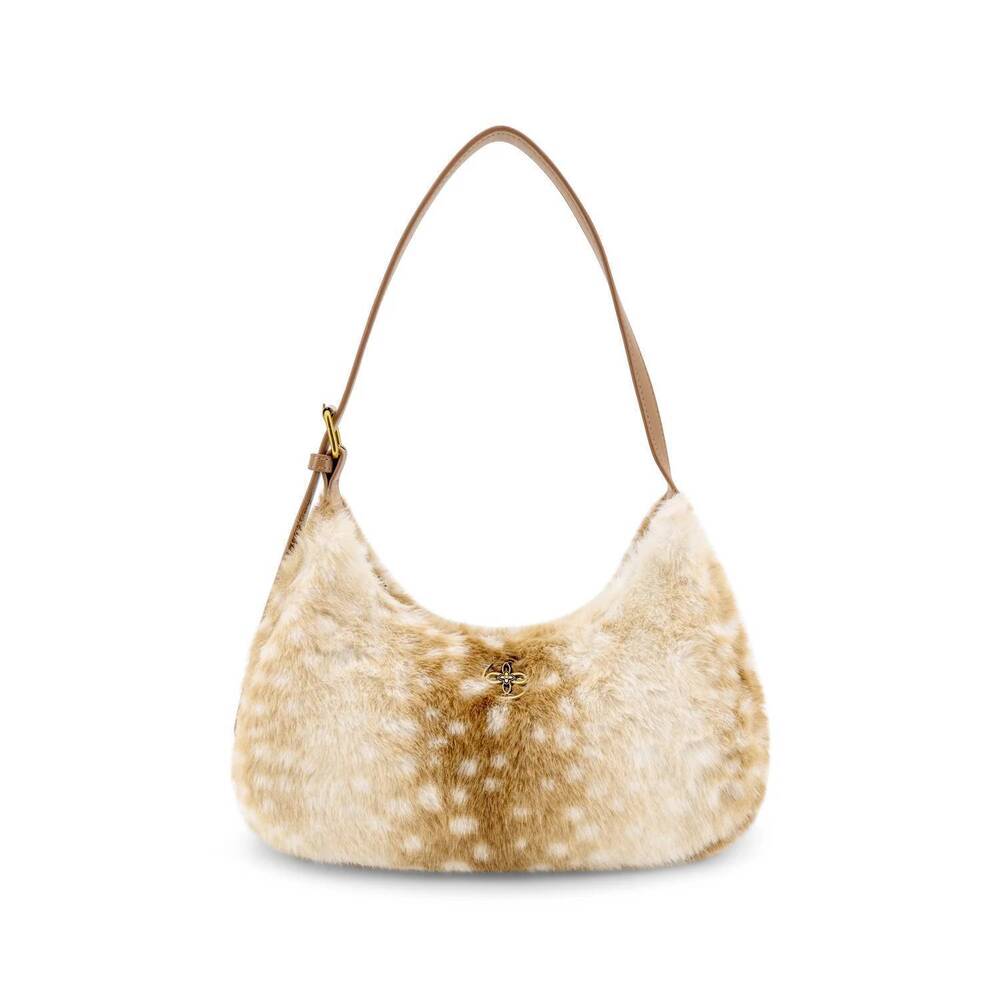 NEW LIKE DREAMS women's fawnie sherpa shoulder bag in tan